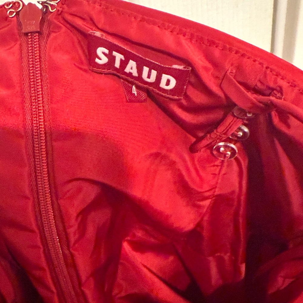 STAUD Red Ruched Mini Dress - Picture 9 of 12